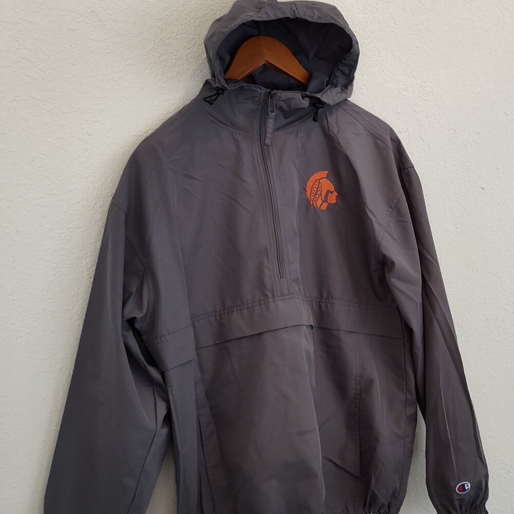 Champion, Windbreaker Jacket, Hooded Pullover, Y2K, ¾ Zip, M